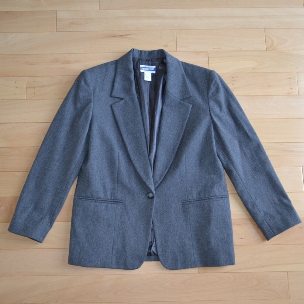 Pendleton Wool Blazer Suit Jacket Gray Size 10